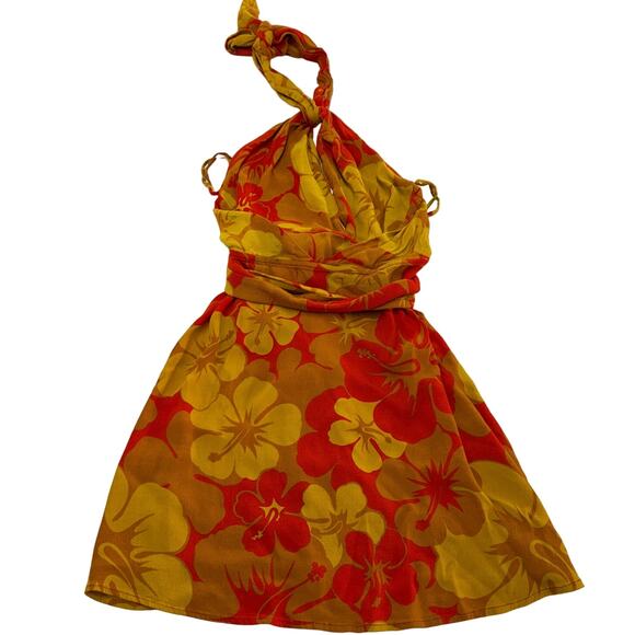 Faithful The Brand Dress Womens 8 Orange Odette Floral Print Mini - Picture 4 of 12